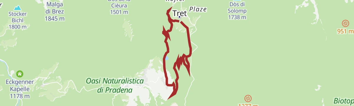 Route map: Anello nel Canyon del Mondino